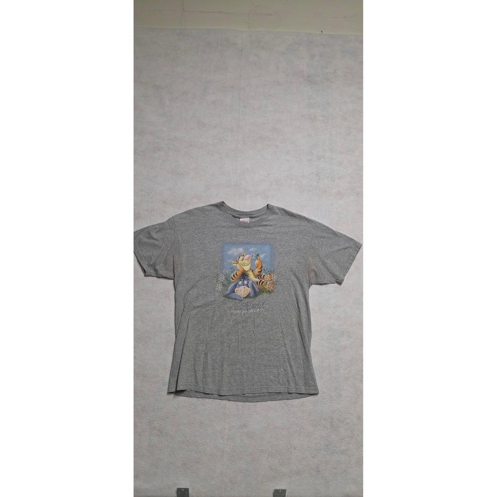 Disney Store Winnie the Pooh Tigger Eeyore T-Shirt Large Gray Graphic Tee